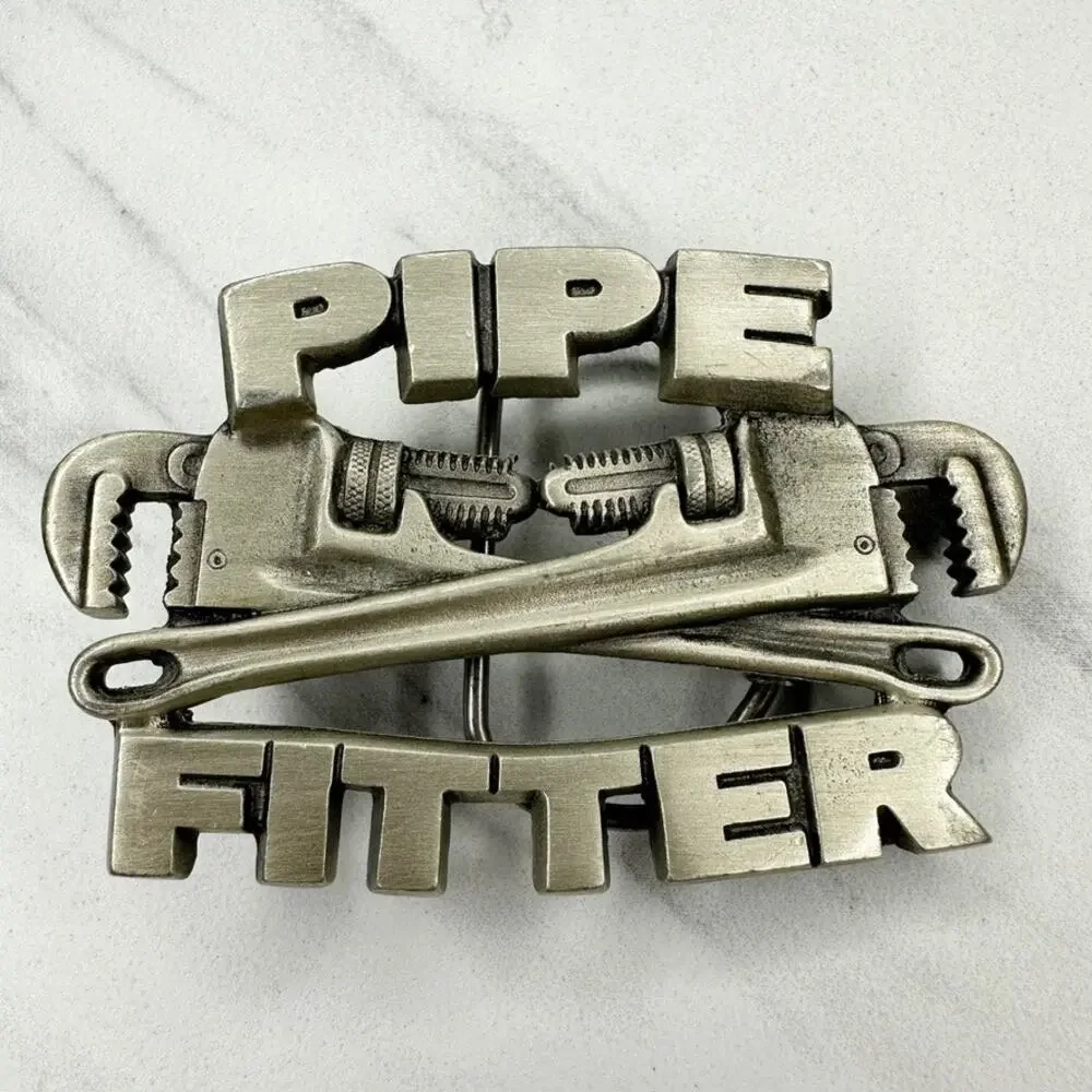Vintage 1990 Pipe Fitter Belt Buckle Great American Buckle Co ✨